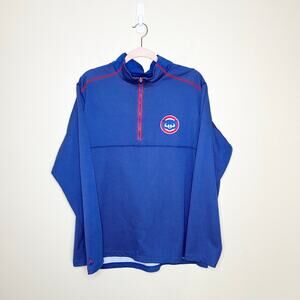 Chicago Cubs Antigua Blue 1/4 Zip Pullover Sweatshirt Top Men's Size XL Baseball